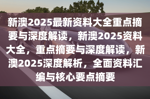 新澳姿料大全正版2025,新澳姿料大全正版2025，深度解析与应用展望