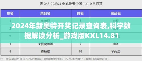 2025年新奥特开奖记录查询表,揭秘2025年新奥特开奖记录查询表，全方位解读与实用指南